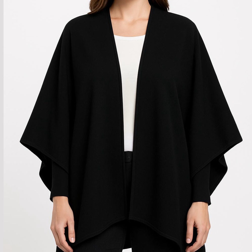 3/$10 Black Open Front Poncho